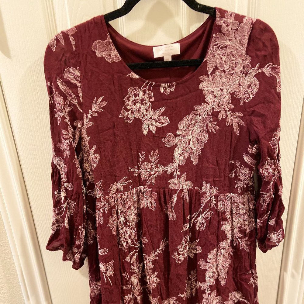 Maternity burgundy dress